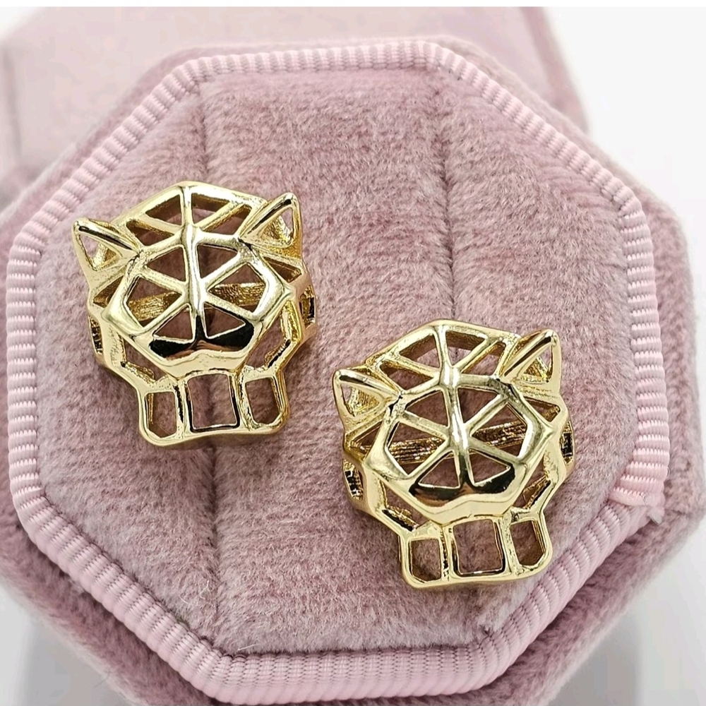 Gold Panther Earrings